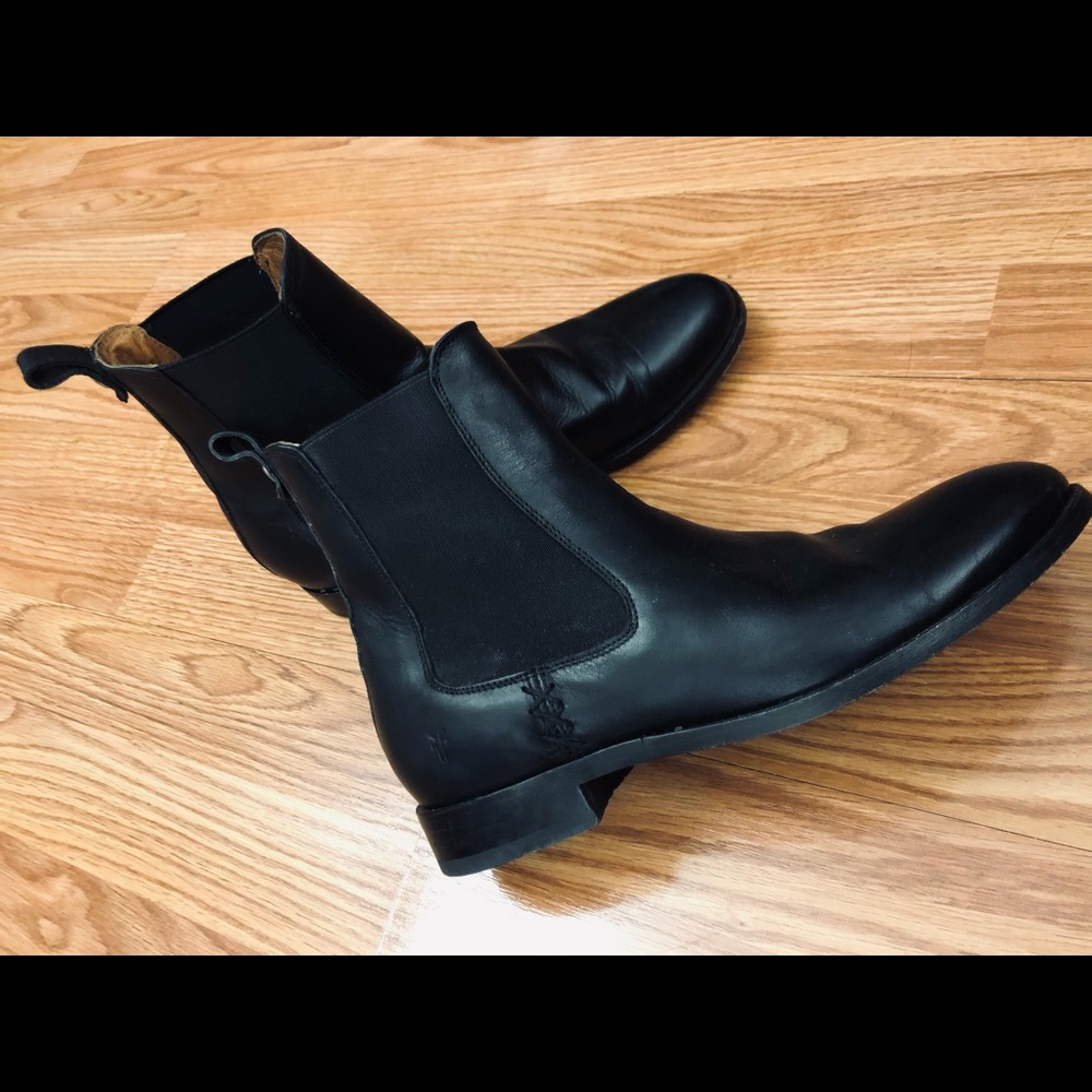 Frye Melissa Chelsea Boots-Black Genuine Leather